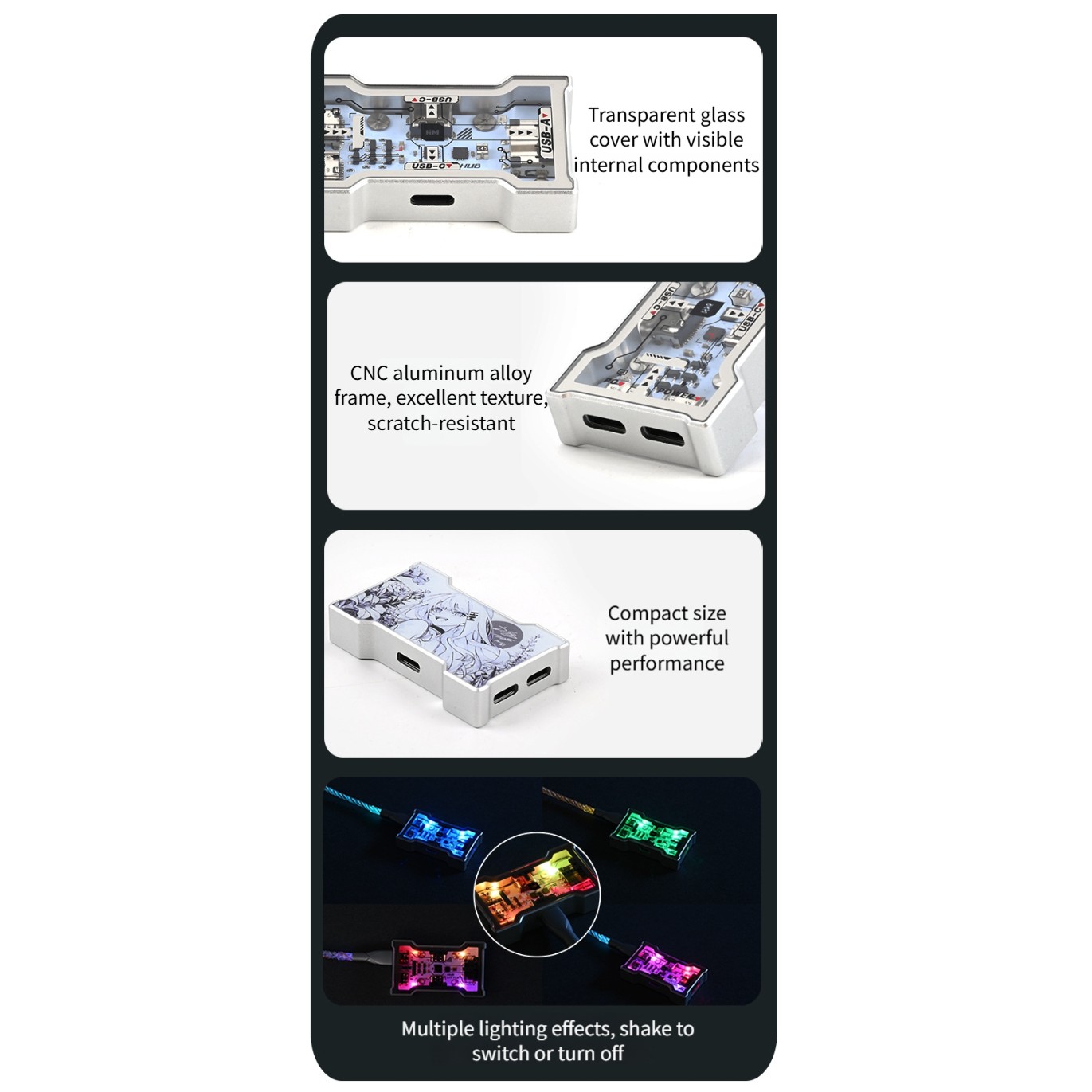 RGB USB Hub 2 Input 3 Output A - Usb Hub Gaming 评论和价格