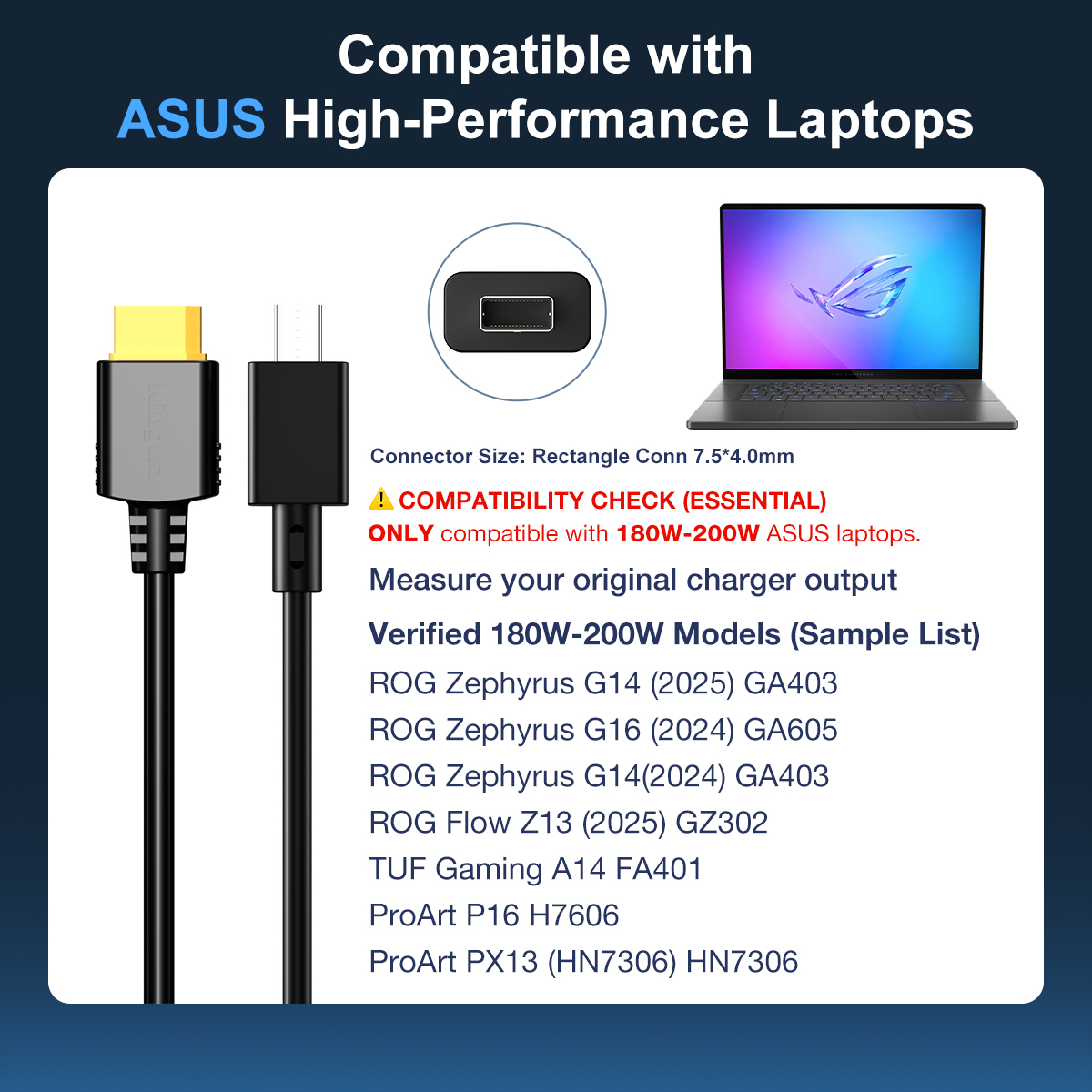 200W 260W Laptop Charger for A - Pc Gaming Rog 评论和价格