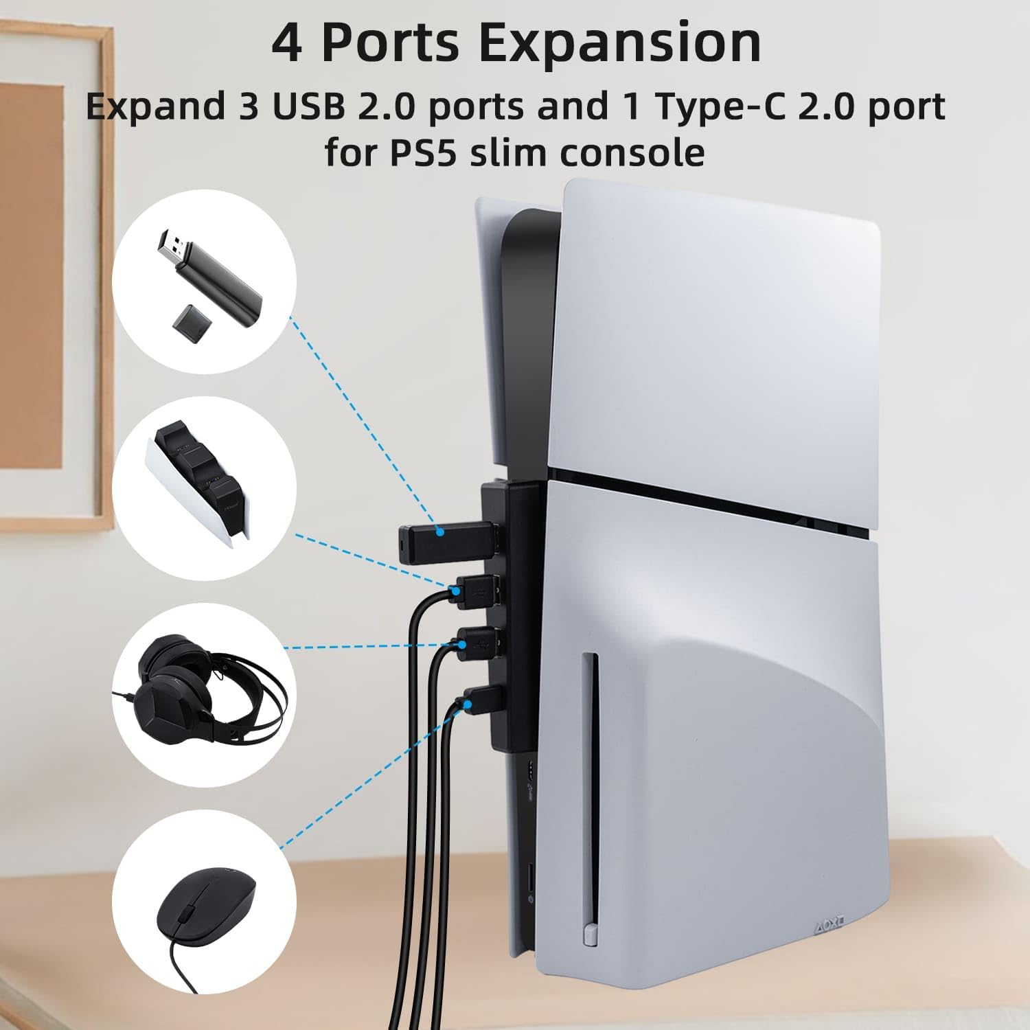 4 Ports USB Hub for PS5 Slim D - Usb Hub Gaming 评论和价格