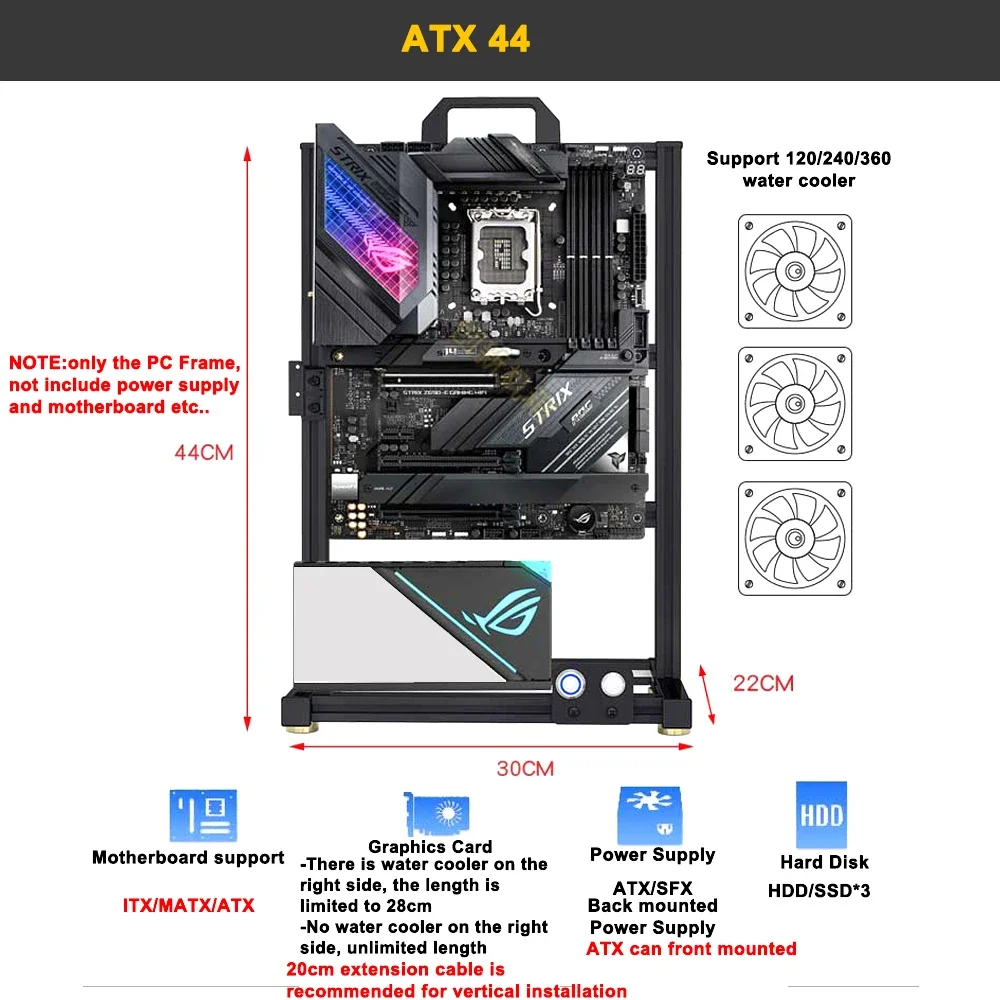 Modding EATX Open PC Case Fram - Pc Gaming Center 评论和价格