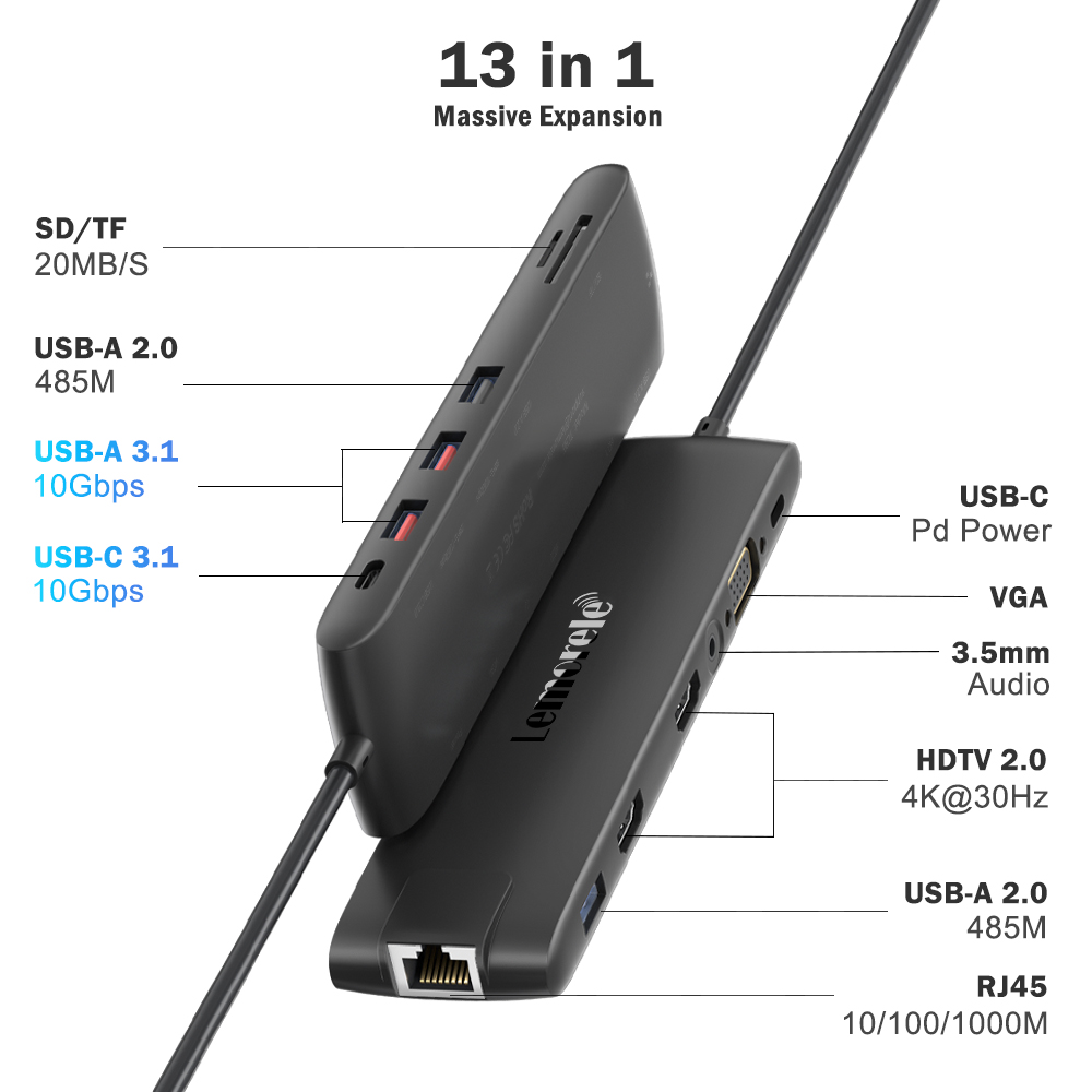 Lemorele TC96 USB Hub USB 3.1  - Usb Hub Gaming 评论和价格