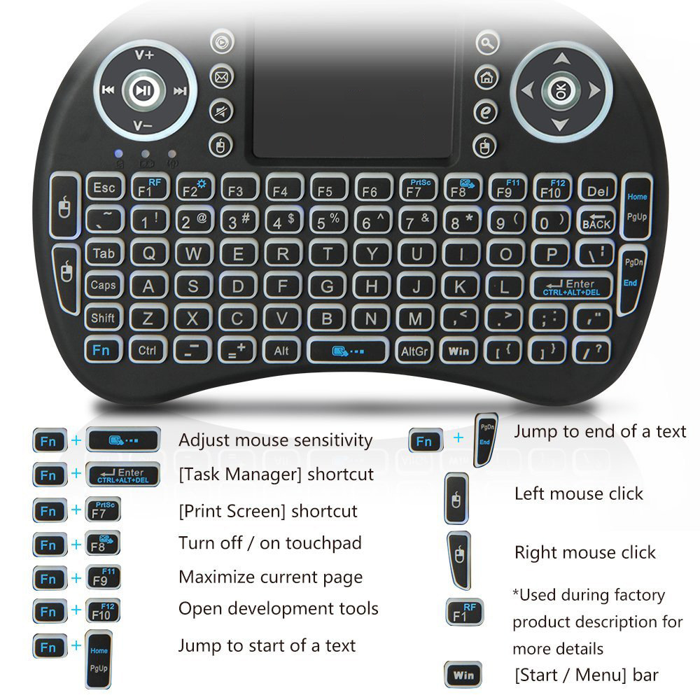 Backlit Mini Wireless Keyboard - Pc Gaming On Tv 评论和价格