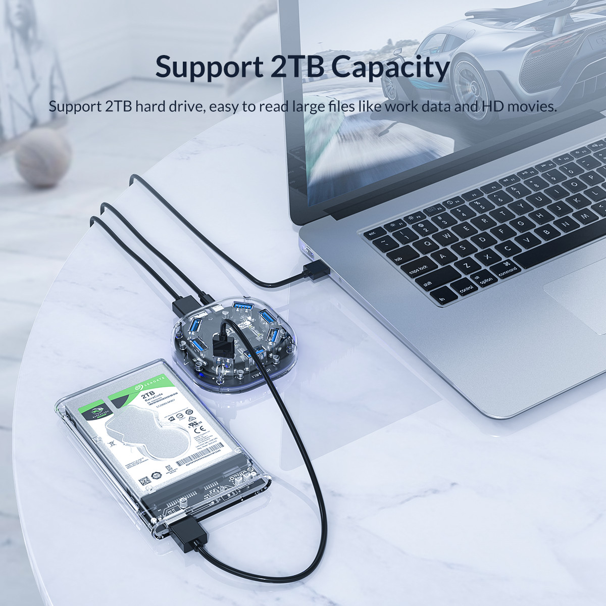 ORICO H7U Transparent USB Hub  - Usb Hub Gaming 评论和价格